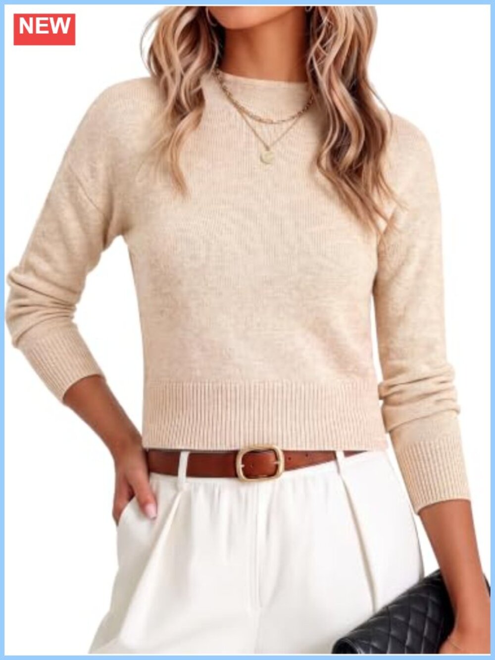 Women's Mock Neck Ribbed Knit Long Sleeve Lightweight Sweater Pullover